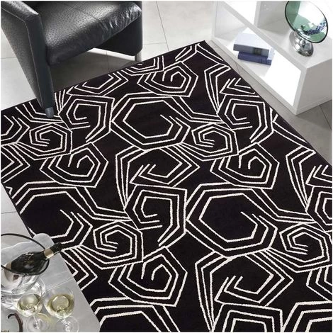 UNAMOURDETAPIS Tapis Salon 120x170 Cm Rectangulaire AF OSLO Noir Salon Adapté Au Chauffage Par Le Sol - Noir 1 UNAMOURDETAPIS Tapis Salon 120x170 Cm Rectangulaire AF OSLO Noir Salon Adapté Au Chauffage Par Le Sol - Noir