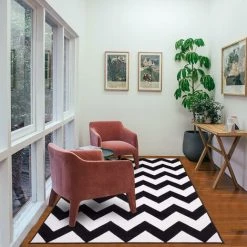 UNAMOURDETAPIS Tapis Salon 60x110 Cm Rectangulaire AF DALEN Noir Entrée Adapté Au Chauffage Par Le Sol - Noir