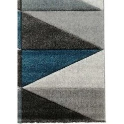 UNAMOURDETAPIS Tapis Salon 80x150 Cm Rectangulaire VALAG Bleu Chambre Adapté Au Chauffage Par Le Sol - Bleu -Tapis et paillasson Soldes 10171958 3