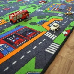 DÉCOWEB Tapis De Jeu Enfant - Circuit Voiture Ville - 145 X 200 Cm -Tapis et paillasson Soldes 10360907 5