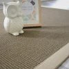DÉCOWEB Tapis Sisal Yucatan Marron Glacé Ganse Limon - 140 X 200 Cm
