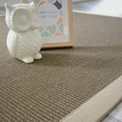 DÉCOWEB Tapis Sisal Yucatan Marron Glacé Ganse Limon - 140 X 200 Cm