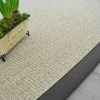 DÉCOWEB Tapis Sisal Quintana Blanchi Ganse Coton Anthracite - 140 X 200 Cm