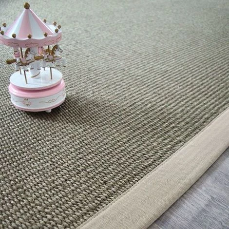 DÉCOWEB Tapis Sisal Quintana Grège Ganse Coton Grège - 140 X 200 Cm 1 DÉCOWEB Tapis Sisal Quintana Grège Ganse Coton Grège - 140 X 200 Cm