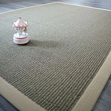DÉCOWEB Tapis Sisal Quintana Grège Ganse Coton Grège - 140 X 200 Cm 2 DÉCOWEB Tapis Sisal Quintana Grège Ganse Coton Grège - 140 X 200 Cm – Image 2