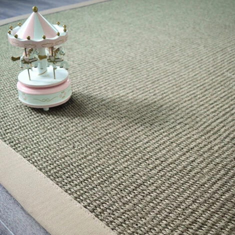 DÉCOWEB Tapis Sisal Quintana Grège Ganse Coton Grège - 140 X 200 Cm 5 DÉCOWEB Tapis Sisal Quintana Grège Ganse Coton Grège - 140 X 200 Cm – Image 5