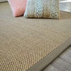 DÉCOWEB Tapis Sisal Kidara Orge Ganse Taupe - 160 X 230 Cm