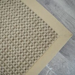 DÉCOWEB Tapis Laine Et Sisal Albury Grège Ganse Coton Grège - 160 X 230 Cm -Tapis et paillasson Soldes 10360966 4