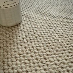 DÉCOWEB Tapis Laine Et Sisal Albury Grège Ganse Coton Grège - 160 X 230 Cm -Tapis et paillasson Soldes 10360966 5