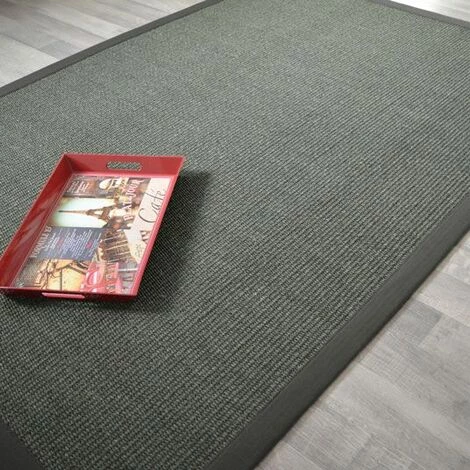 DÉCOWEB Tapis Sisal Quintana Anthracite Ganse Coton Anthracite - 160 X 230 Cm 2 DÉCOWEB Tapis Sisal Quintana Anthracite Ganse Coton Anthracite - 160 X 230 Cm – Image 2