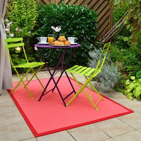 DÉCOWEB Tapis PVC Tressé - Rose Corail - 120 X 180 Cm 2 DÉCOWEB Tapis PVC Tressé - Rose Corail - 120 X 180 Cm – Image 2