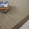 DÉCOWEB Tapis Sisal Nairobi Chevron Ganse Coton Marron - 160 X 230 Cm