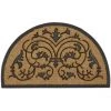 Relaxdays Paillasson Fibre De Coco Demi-lune 100 X 60 Cm Ornements, Marron