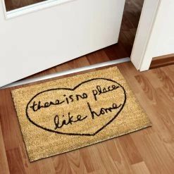 Relaxdays Paillasson En Fibres De Coco Tapis De Sol Porte D’entrée “there Is No Place Like Home” 40 X 60 Cm Essuie-pieds Intérieur Extérieur Saleté Dessous Antidérapant PVC Caoutchouc, Marron -Tapis et paillasson Soldes 10364257 3