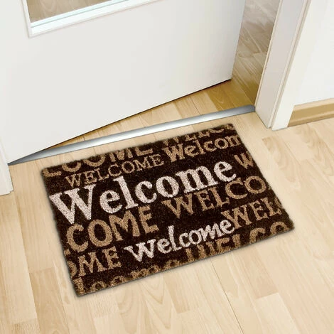 Relaxdays Paillasson En Fibres De Coco « Welcome » Tapis De Sol Porte D’entrée Tapis De Plancher 40 X 60 Cm Tapis D'accueil Dessous Antidérapant PVC Caoutchouc Essuie-pieds Saleté, Marron 3 Relaxdays Paillasson En Fibres De Coco « Welcome » Tapis De Sol Porte D’entrée Tapis De Plancher 40 X 60 Cm Tapis D'accueil Dessous Antidérapant PVC Caoutchouc Essuie-pieds Saleté, Marron – Image 3