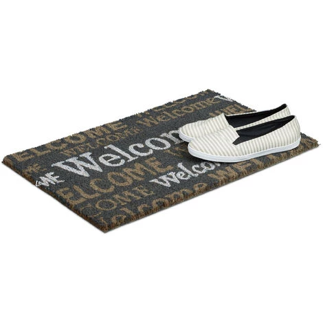 Relaxdays Paillasson En Fibres De Coco « Welcome » Tapis De Sol Porte D’entrée Tapis De Plancher 40 X 60 Cm Tapis D'accueil Dessous Antidérapant PVC Caoutchouc Essuie-pieds Saleté, Marron 4 Relaxdays Paillasson En Fibres De Coco « Welcome » Tapis De Sol Porte D’entrée Tapis De Plancher 40 X 60 Cm Tapis D'accueil Dessous Antidérapant PVC Caoutchouc Essuie-pieds Saleté, Marron – Image 4