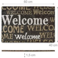 Relaxdays Paillasson En Fibres De Coco « Welcome » Tapis De Sol Porte D’entrée Tapis De Plancher 40 X 60 Cm Tapis D'accueil Dessous Antidérapant PVC Caoutchouc Essuie-pieds Saleté, Marron 9 Relaxdays Paillasson En Fibres De Coco « Welcome » Tapis De Sol Porte D’entrée Tapis De Plancher 40 X 60 Cm Tapis D'accueil Dessous Antidérapant PVC Caoutchouc Essuie-pieds Saleté, Marron -Tapis et paillasson Soldes 10364309 5