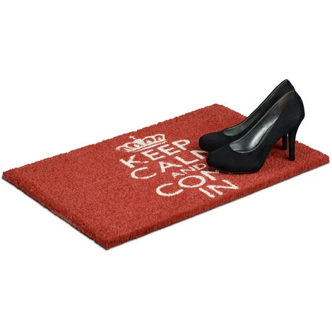 Relaxdays Paillasson En Fibres De Coco Tapis De Sol Porte D’Entrée Tapis De Plancher Sol KEEP CALM AND COME IN 40 X 60 Cm Dessous Antidérapant Caoutchouc PVC Essuie-pieds Saleté, Rouge 4 Relaxdays Paillasson En Fibres De Coco Tapis De Sol Porte D’Entrée Tapis De Plancher Sol KEEP CALM AND COME IN 40 X 60 Cm Dessous Antidérapant Caoutchouc PVC Essuie-pieds Saleté, Rouge – Image 4