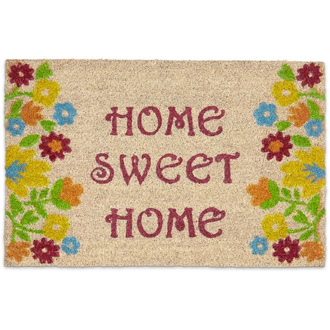 Relaxdays Paillasson Fibres De Coco Tapis De Sol HOME SWEET HOME 60x40 Face Antidérapante, Marron 1 Relaxdays Paillasson Fibres De Coco Tapis De Sol HOME SWEET HOME 60x40 Face Antidérapante, Marron