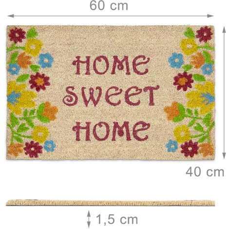 Relaxdays Paillasson Fibres De Coco Tapis De Sol HOME SWEET HOME 60x40 Face Antidérapante, Marron 3 Relaxdays Paillasson Fibres De Coco Tapis De Sol HOME SWEET HOME 60x40 Face Antidérapante, Marron – Image 3