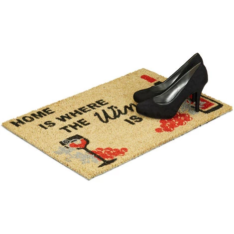 Relaxdays Paillasson Fibres De Coco Tapis De Sol Porte Entrée HOME IS WHERE WINE IS 60x40 Bouteille De Vin Antidérapant PVC, Nature 4 Relaxdays Paillasson Fibres De Coco Tapis De Sol Porte Entrée HOME IS WHERE WINE IS 60x40 Bouteille De Vin Antidérapant PVC, Nature – Image 4