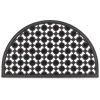 Relaxdays Paillasson 75x45 Cm Tapis De Sol Antidérapant Caoutchouc Grille Demi-rond Résistant Pluie Neige Balcon Terrasse Jardin Deli-lune, Noir