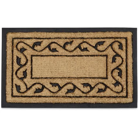 Relaxdays Paillasson Fibres De Coco Naturelles écologiques Et Durables HxlxP: 2x75x45 Cm Tapis De Sol Caoutchouc Antidérapant PVC Porte Entrée Pour Intérieur Et Extérieur Motif Décoratif Fleur, Nature 1 Relaxdays Paillasson Fibres De Coco Naturelles écologiques Et Durables HxlxP: 2x75x45 Cm Tapis De Sol Caoutchouc Antidérapant PVC Porte Entrée Pour Intérieur Et Extérieur Motif Décoratif Fleur, Nature