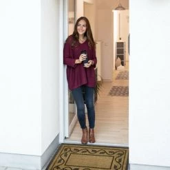 Relaxdays Paillasson Fibres De Coco Rectangle 60 X 90 Cm Tapis De Sol Antidérapant Caoutchouc Intérieur Extérieur Motifs Décoratifs HxlxP 2 X 90 X 60 Cm Tapis Entrée Fibres De Coco écologique, Nature -Tapis et paillasson Soldes 10366791 4