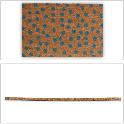 Relaxdays Paillasson Points En Fibres De Coco, HxlxP: 1,5 X 60 X 40 Cm, Antidérapant, Rectangle Fibres De Coco, Caoutchouc, Nature-bleu 2 Relaxdays Paillasson Points En Fibres De Coco, HxlxP: 1,5 X 60 X 40 Cm, Antidérapant, Rectangle Fibres De Coco, Caoutchouc, Nature-bleu – Image 2