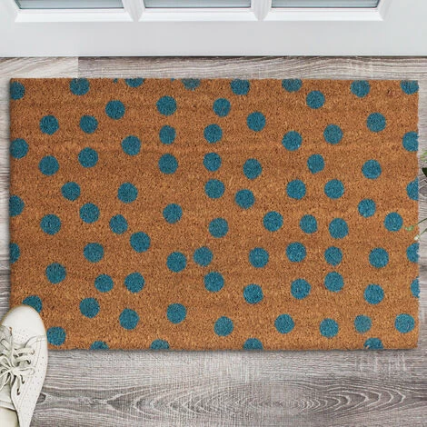 Relaxdays Paillasson Points En Fibres De Coco, HxlxP: 1,5 X 60 X 40 Cm, Antidérapant, Rectangle Fibres De Coco, Caoutchouc, Nature-bleu 4 Relaxdays Paillasson Points En Fibres De Coco, HxlxP: 1,5 X 60 X 40 Cm, Antidérapant, Rectangle Fibres De Coco, Caoutchouc, Nature-bleu – Image 4