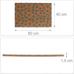 Relaxdays Paillasson Points En Fibres De Coco, HxlxP: 1,5 X 60 X 40 Cm, Antidérapant, Rectangle Fibres De Coco, Caoutchouc, Nature-bleu 9 Relaxdays Paillasson Points En Fibres De Coco, HxlxP: 1,5 X 60 X 40 Cm, Antidérapant, Rectangle Fibres De Coco, Caoutchouc, Nature-bleu -Tapis et paillasson Soldes 10367210 5