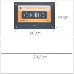 Relaxdays Paillasson Tapis D’entrée Cassette Audio Rétro Vintage Couloir PVC Antidérapant 40 X 60 Cm, Noir/orange 8 Relaxdays Paillasson Tapis D’entrée Cassette Audio Rétro Vintage Couloir PVC Antidérapant 40 X 60 Cm, Noir/orange -Tapis et paillasson Soldes 10367761 4