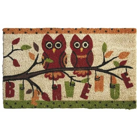 AUBRY GASPARD Paillasson Hiboux Bienvenue 75x45cm Multicolore - Multicolore 1 AUBRY GASPARD Paillasson Hiboux Bienvenue 75x45cm Multicolore - Multicolore