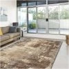 DEZENCO Tapis Salon 120x170 Cm Rectangulaire NATURAL DEFRACT Gris Salon Adapté Au Chauffage Par Le Sol - Gris