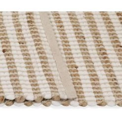 Tapis Tissé à La Main Jute Tissu 120 X 180 Cm Naturel Et Blanc VidaXL -Tapis et paillasson Soldes 10976599 3