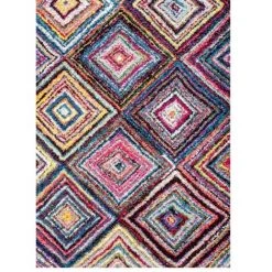 UNAMOURDETAPIS Tapis Salon 40x60 Cm Rectangulaire CARRE BOUTIK Multicolore Entrée Adapté Au Chauffage Par Le Sol - Multicolore -Tapis et paillasson Soldes 11247110 3