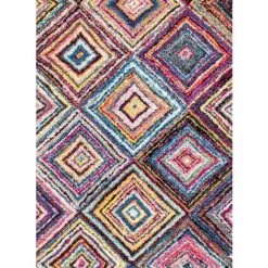 UNAMOURDETAPIS Tapis Salon 40x60 Cm Rectangulaire CARRE BOUTIK Multicolore Entrée Adapté Au Chauffage Par Le Sol - Multicolore -Tapis et paillasson Soldes 11247110 4