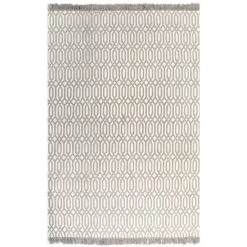 VidaXL Tapis Kilim Coton 120 X 180 Cm Avec Motif Taupe - Taupe