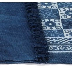 VidaXL Tapis Kilim Coton 120 X 180 Cm Avec Motif Bleu - Bleu 7 VidaXL Tapis Kilim Coton 120 X 180 Cm Avec Motif Bleu - Bleu -Tapis et paillasson Soldes 11274471 4