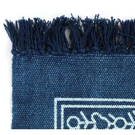 VidaXL Tapis Kilim Coton 160 X 230 Cm Avec Motif Bleu - Bleu 3 VidaXL Tapis Kilim Coton 160 X 230 Cm Avec Motif Bleu - Bleu – Image 3