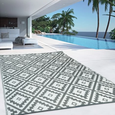 IDMARKET Tapis Extérieur BAHAMAS Gris 160 X 260 CM 3 IDMARKET Tapis Extérieur BAHAMAS Gris 160 X 260 CM – Image 3