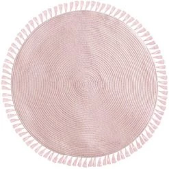 ATMOSPHERA, CRÉATEUR D'INTÉRIEUR Tapis à Franges Rose Avec Lurex Doré Intégré 90 Cm - Multicolore