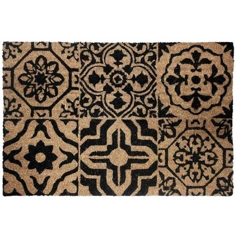 HOMEMAISON Paillasson Aux Impressions Méditerranéennes Naturel Et Noir 40 X 60 Cm - Naturel Et Noir 1 HOMEMAISON Paillasson Aux Impressions Méditerranéennes Naturel Et Noir 40 X 60 Cm - Naturel Et Noir