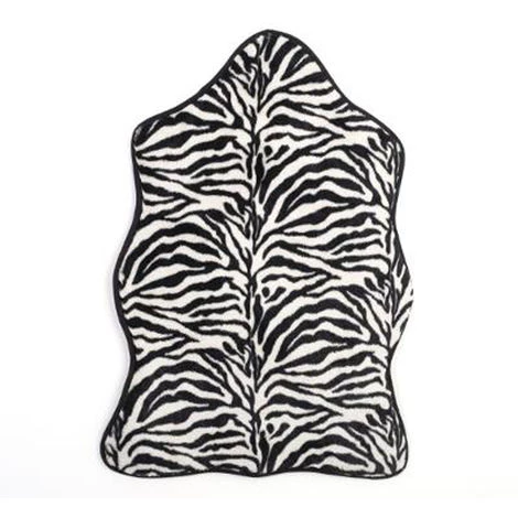 Tapis Imprimé Zèbre En Polyester - Dim : 65 X 90 Cm - PEGANE - 1 Tapis Imprimé Zèbre En Polyester - Dim : 65 X 90 Cm - PEGANE -