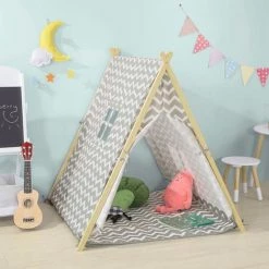 Tente Tipi Enfant Pour Garçon Et Fille Teepee Tente De Jeu OSS02-HG SoBuy®