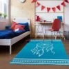 UNAMOURDETAPIS Tapis Enfant 60x110 Cm Rectangulaire AF ATTRAPE REVE Bleu Chambre Adapté Au Chauffage Par Le Sol - Bleu