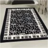 UNAMOURDETAPIS Tapis Salon 60x110 Cm Rectangulaire AF MELOMANIA Noir Entrée Adapté Au Chauffage Par Le Sol - Noir