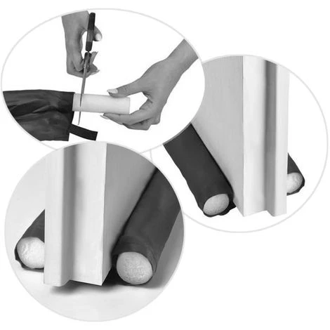 ISO TRADE Boudin De Porte Double Protection Anti-froid Noir - Noir 2 ISO TRADE Boudin De Porte Double Protection Anti-froid Noir - Noir – Image 2