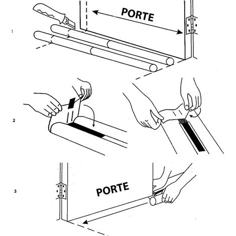 ISO TRADE Boudin De Porte Double Protection Anti-froid Noir - Noir 4 ISO TRADE Boudin De Porte Double Protection Anti-froid Noir - Noir – Image 4