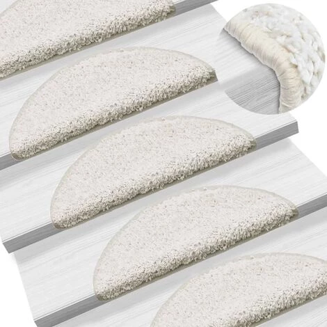 VidaXL 15 Pcs Tapis D'escalier Blanc 56 X 20 Cm - Blanc 1 VidaXL 15 Pcs Tapis D'escalier Blanc 56 X 20 Cm - Blanc